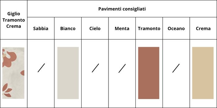 combinazione colori giglio tramonto crema